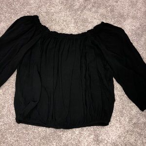 Black cropped top